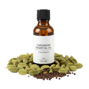 Pure Cardamom Essential Oil 10ml in amber glass bottle