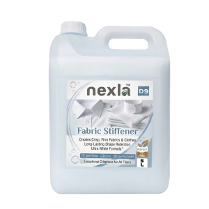 Nexla D9 Fabric Stiffener 5 Litre bottle with Ultra White Formula – bulk laundry care product by Nexla