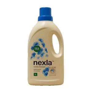 nexla liquid detergent eco friendly 1L bottle – plant‑based laundry liquid with green leaves background