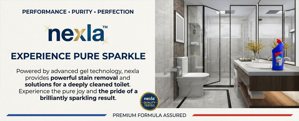nexla disinfectant toilet cleaner 500 ml removes tough limescale and rust stains – before and after comparison
