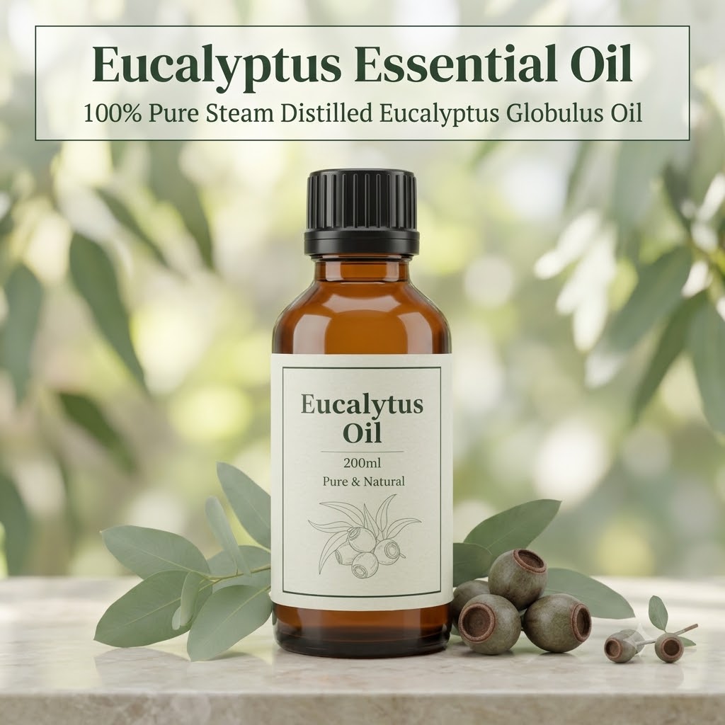 100% Pure Steam Distilled Eucalyptus Essential Oil Premium Eucalyptus Essential Oil for Aromatherapy Natural Eucalyptus
