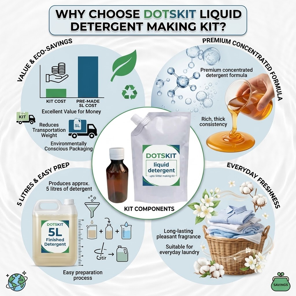 Brown bottle containing concentrated liquid detergent for preparing approximately 5 litres of thick laundry detergent.