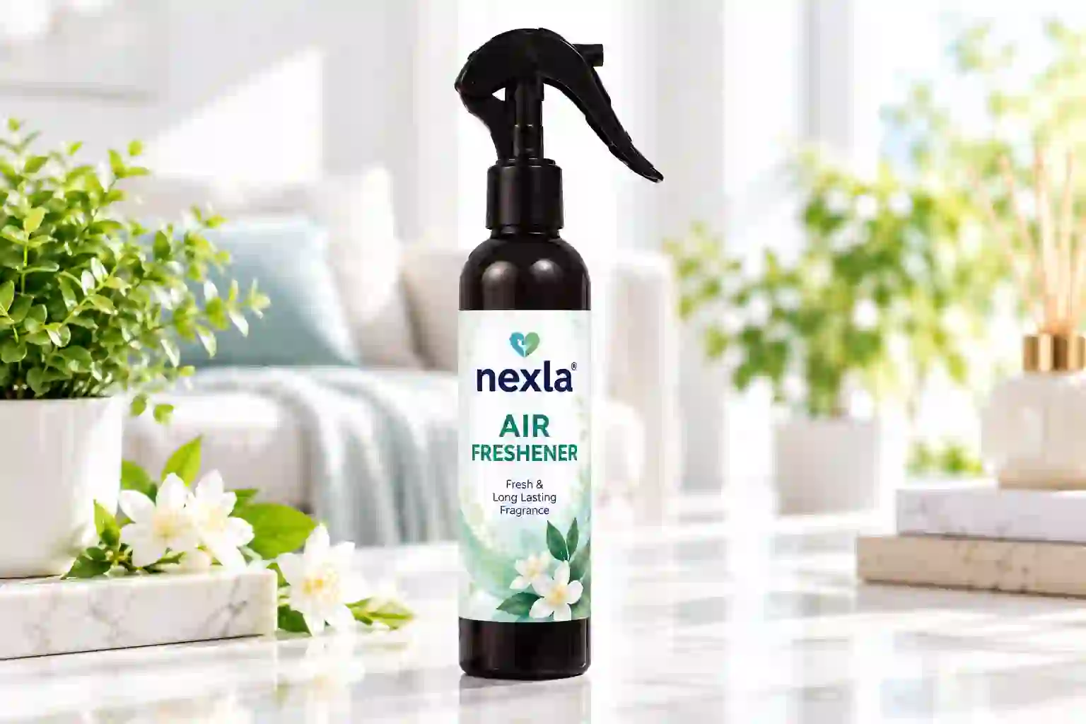 Nexla air freshener liquid for fresh indoor environments