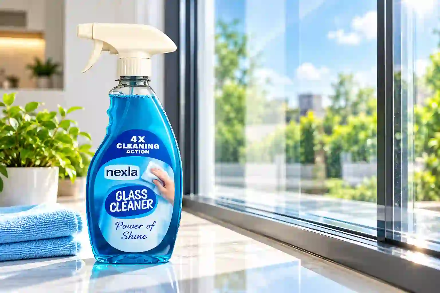 Nexla glass cleaner for windows, mirrors and smooth surfaces